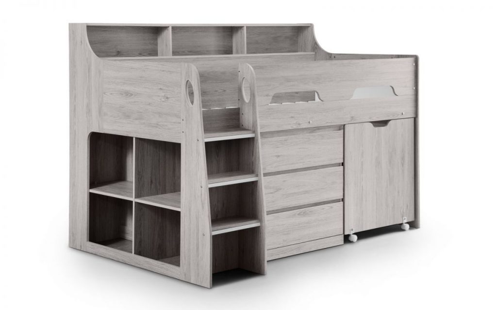 Jupiter Grey Oak Midsleeper Kids Beds UK