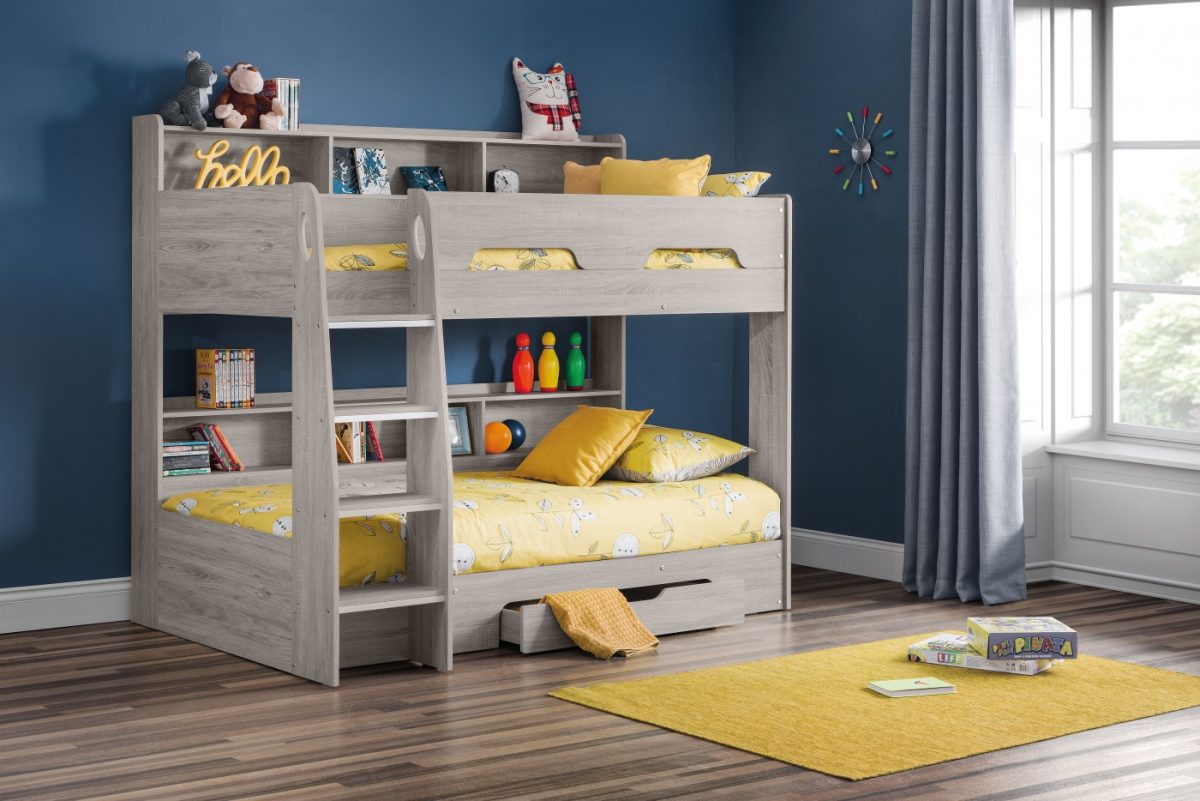 Orion Grey Oak Bunk Bed Kids Beds UK