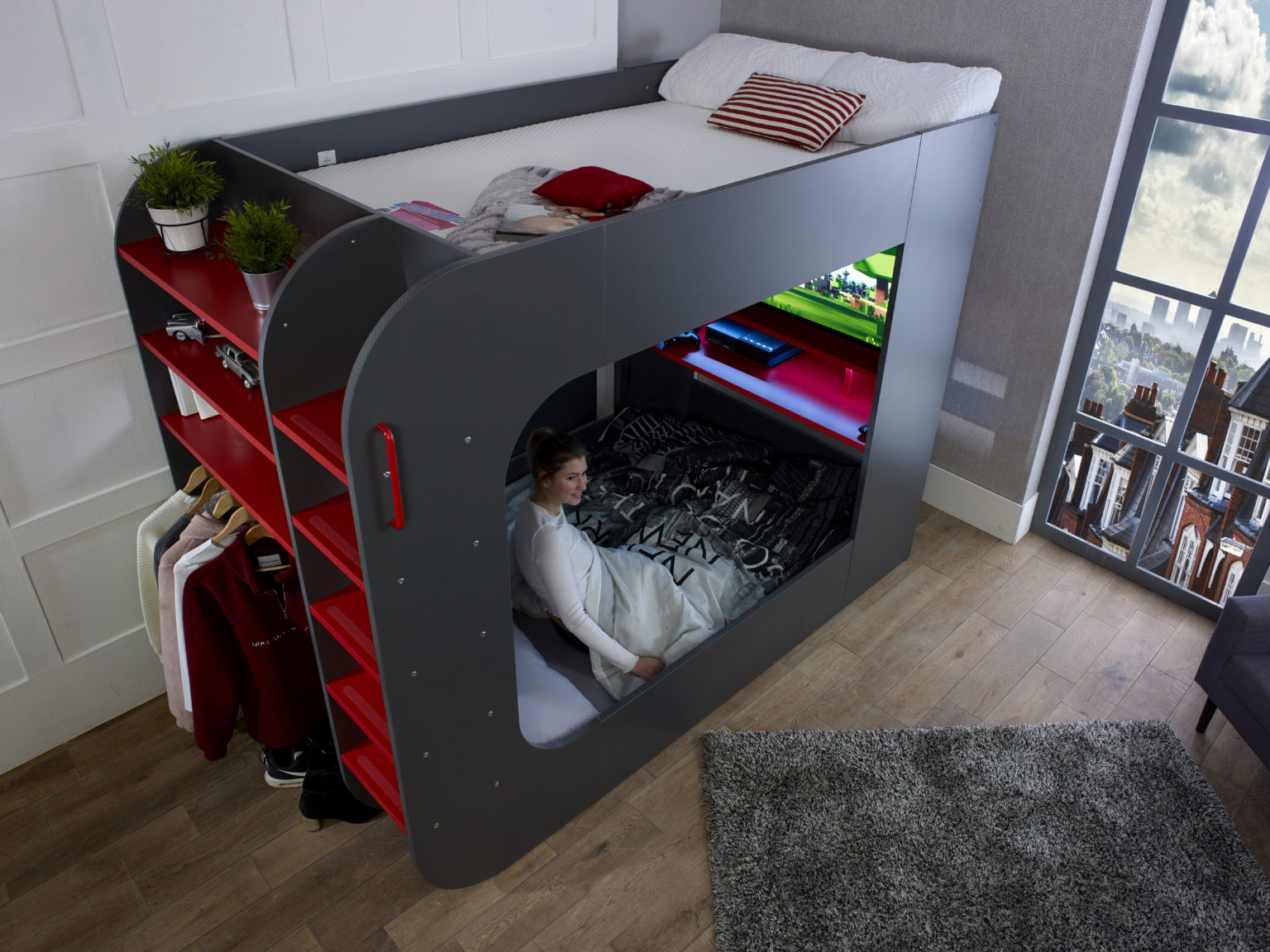 podbed high sleeper gaming bed with sofa bed