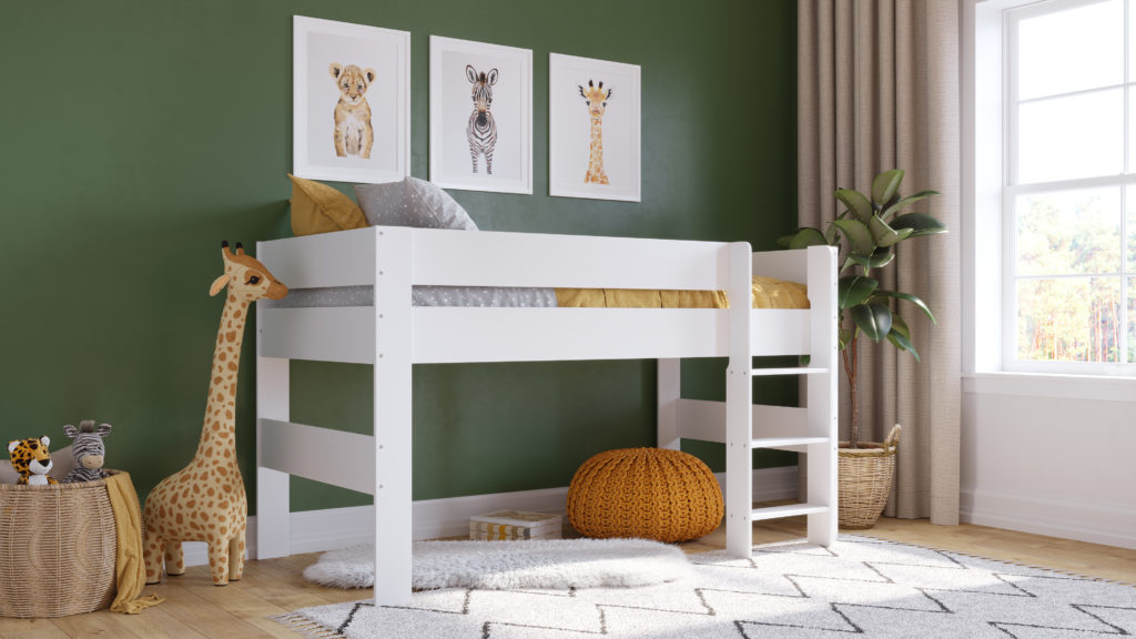 White mid fashion sleeper bed