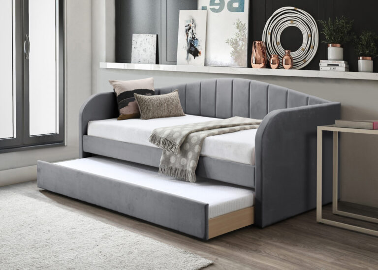 Fabric Day Bed Grey Open scaled