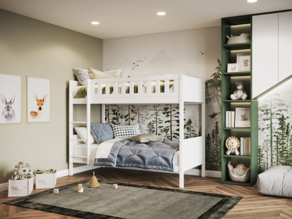 White bunk bed bedroom on sale sets