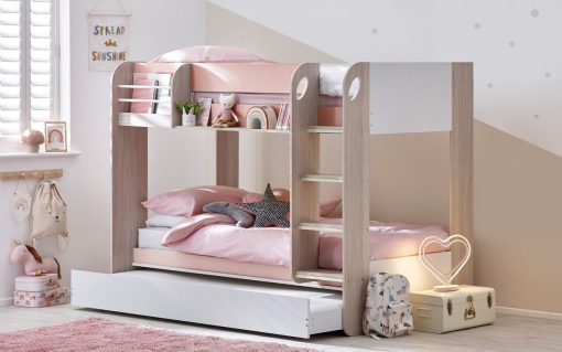 mar055 mars bunk underbed pastel pink roomset 1