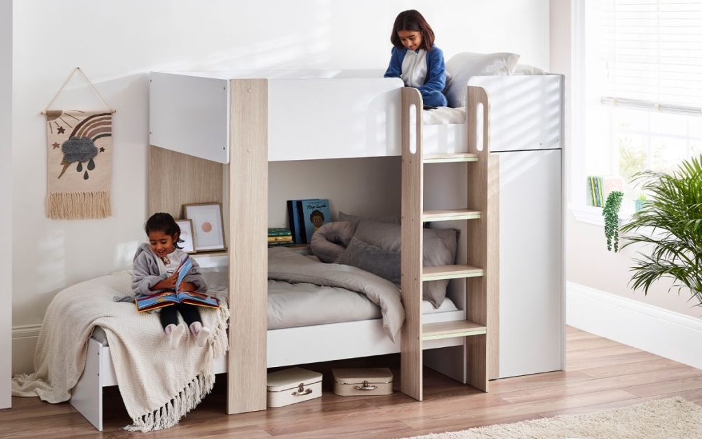 hor201 horizon bunk bed pale wood white roomset 1